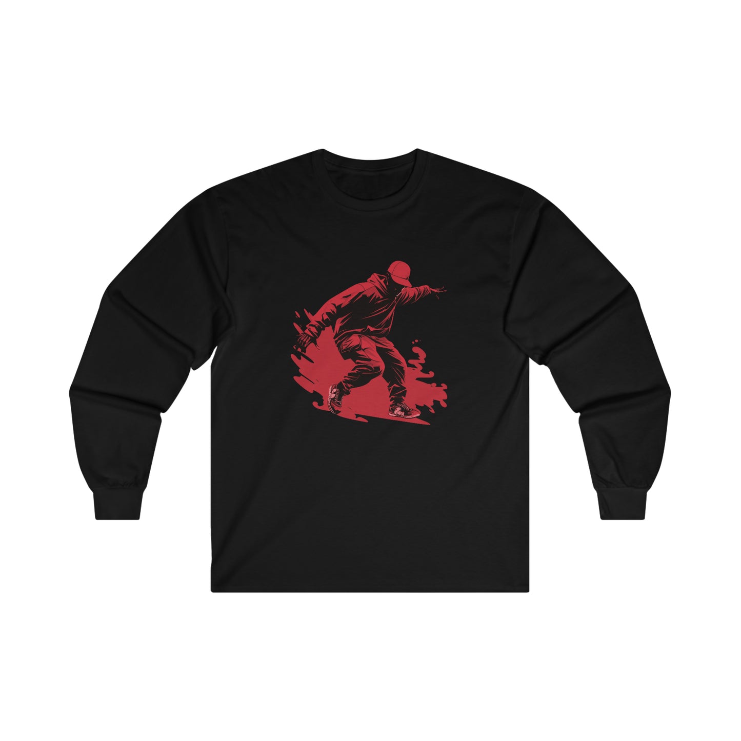 Fresh Pavement Long Sleeve Tee (Red_002)