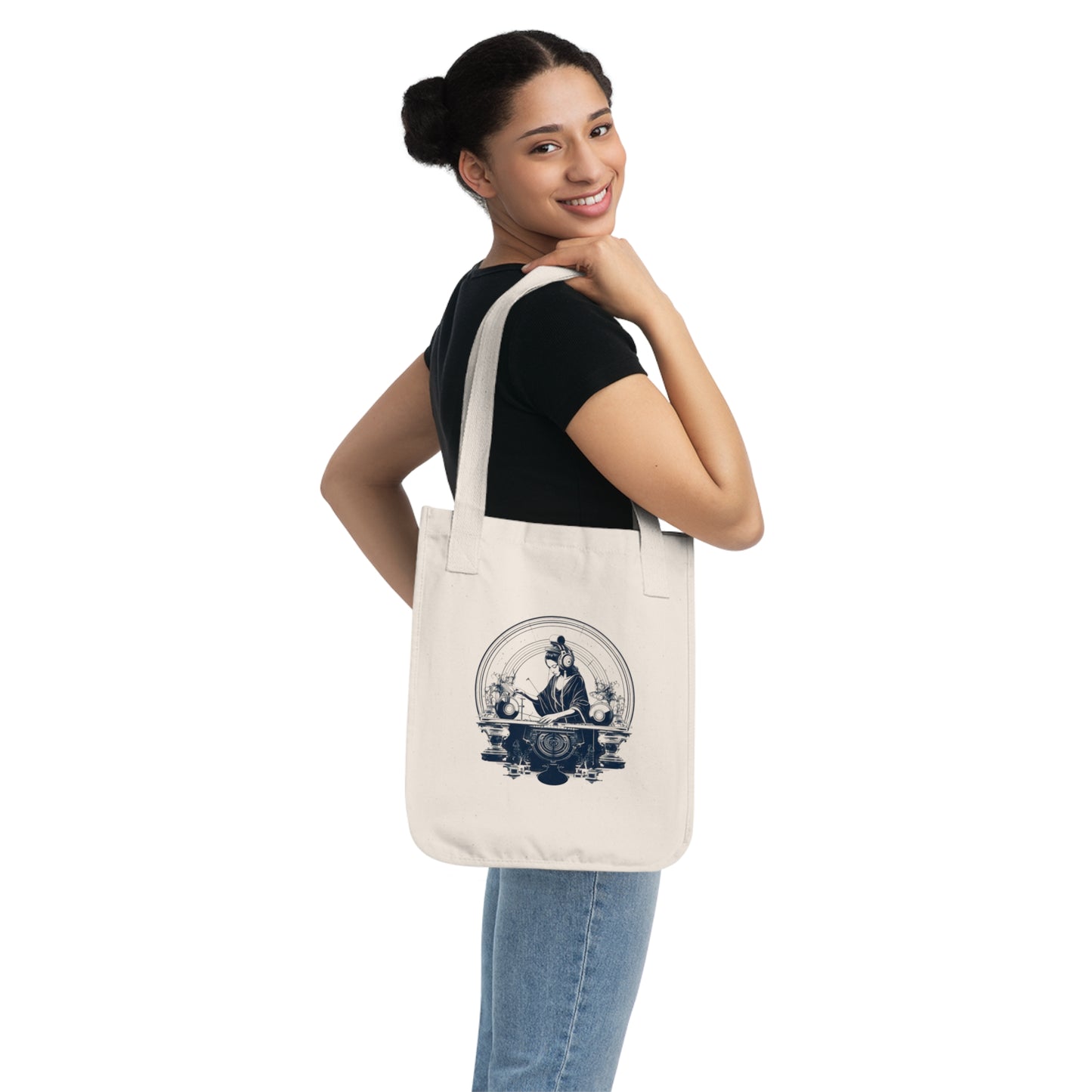 God is a DJ. Canvas Tote Bag (#008)