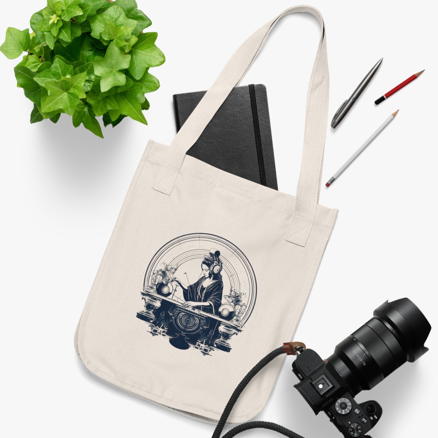 God is a DJ. Canvas Tote Bag (#008)